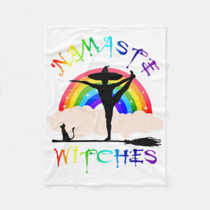 Womens Namaste Witches Yoga Fleece Blanket