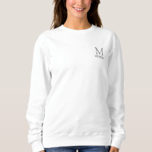 Women's Name Monogram White Clothing Template Sweatshirt