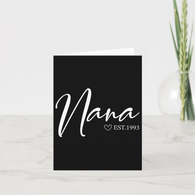 Womens Nana Est 1993 Mothers Day Birthday Clothing Card (Front)