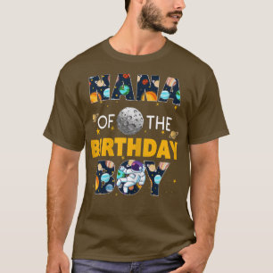 Womens Nana of The Birthday Boy Astronaut Theme Bi T-Shirt