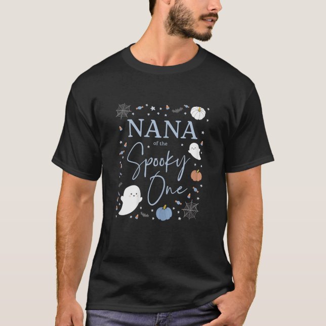 Womens Nana of the Spooky One First Birthday Blue  T-Shirt (Front)