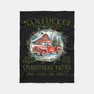 Womens Nantucket Ma Farm Fresh Christmas Trees Gre Fleece Blanket