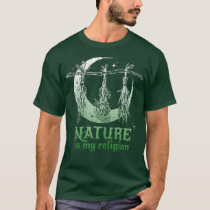 Womens Nature is my religion  Witchcraft  Dark Fan T-Shirt