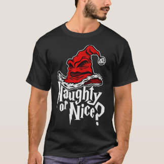 Womens Naughty or Nice Sorted Christmas Hat VNeck  T-Shirt