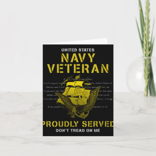 Womens Navy Veteran Proudly Served V-neck Card