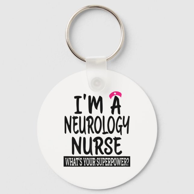 Womens Neurology Nurse Funny Nursing School And Me Keychain (Front)
