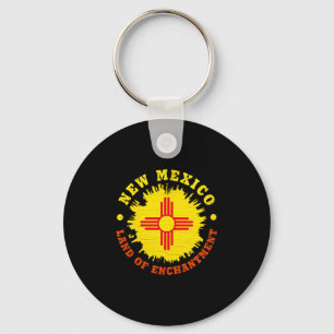 Womens New Mexico Enchantment State Flag V-neck Keychain