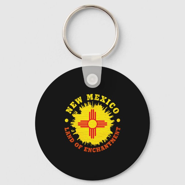 Womens New Mexico Enchantment State Flag V-neck  Keychain (Front)
