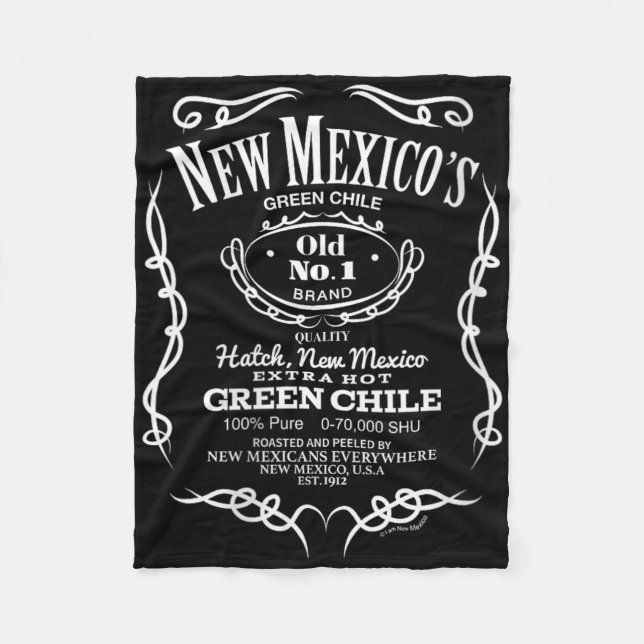 Womens New Mexico's Old No. 1 Hatch Green Chile No Fleece Blanket (Front)
