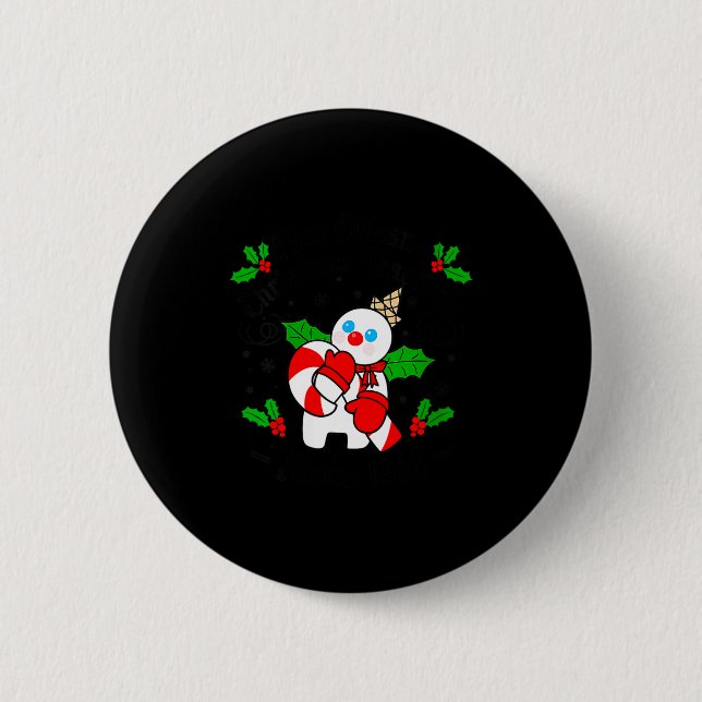 Womens New Orleans Mr Bingle Christmas Tradition S 2 Inch Round Button (Front)