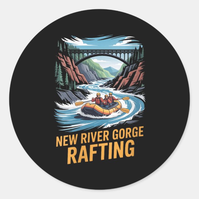 Womens New River Gorge Rafting Whitewater Kayak Ou Classic Round Sticker (Front)