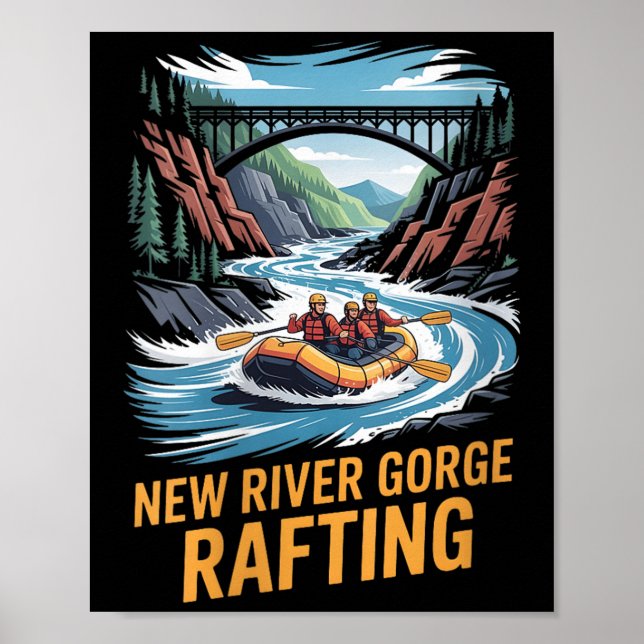 Womens New River Gorge Rafting Whitewater Kayak Ou Poster (Front)