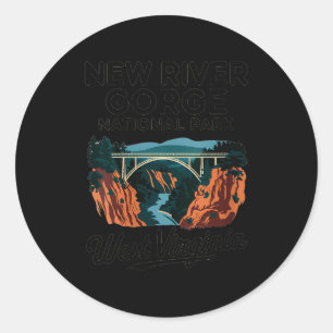 Womens New River Gorge West Virginia National Park Classic Round Sticker