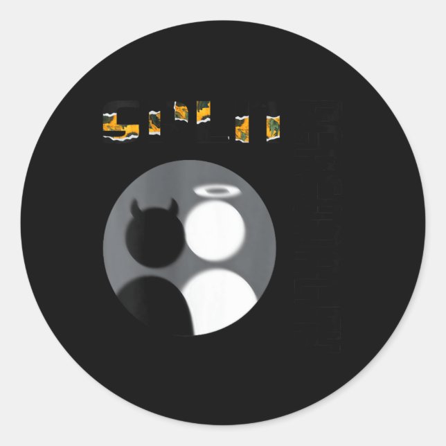 Womens New Split Ity Cool Angel Devil V-neck  Classic Round Sticker (Front)