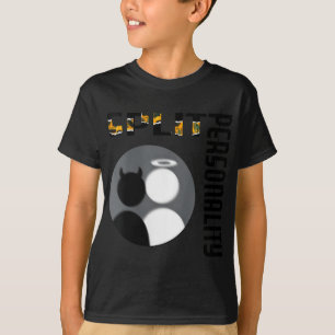 Womens New Split Ity Cool Angel Devil V-neck T-Shirt