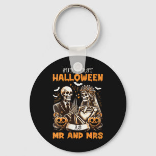 Womens New Wife And Husband Our First Halloween As Keychain