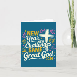Womens New Year New Challenges Same Great God 2026 Card