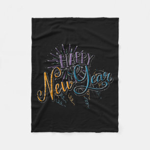 Womens New Years Eve Celebration Confetti Firework Fleece Blanket