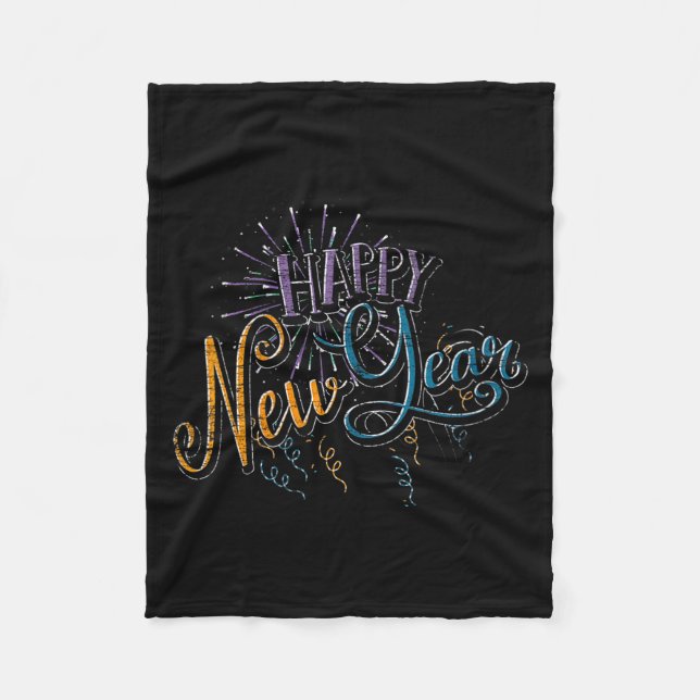 Womens New Years Eve Celebration Confetti Firework Fleece Blanket (Front)
