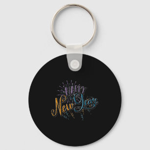 Womens New Years Eve Celebration Confetti Firework Keychain