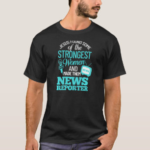 Womens News Reporter Microphone Camera  Interviews T-Shirt