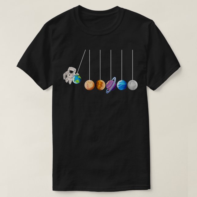Womens Newtons Cradle Balance Balls Planets Astron T-Shirt (Design Front)