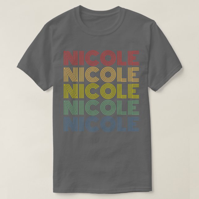 Womens Nicole Wordmark Pattern Personalized Name R T-Shirt (Design Front)