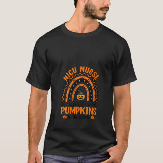 Womens NICU Nurse I Care The Cutest Pumpkins Bat H T-Shirt