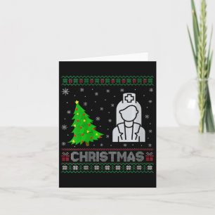 Womens Nicu Nurse Xmas Tree Lighting Ugly Christma Card