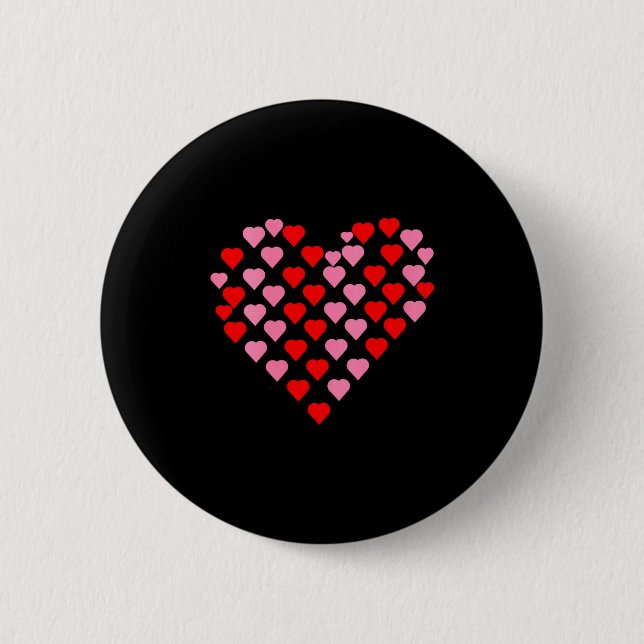 Women's Nk And Red Hearts Lovers Funny Valentine’s 2 Inch Round Button (Front)