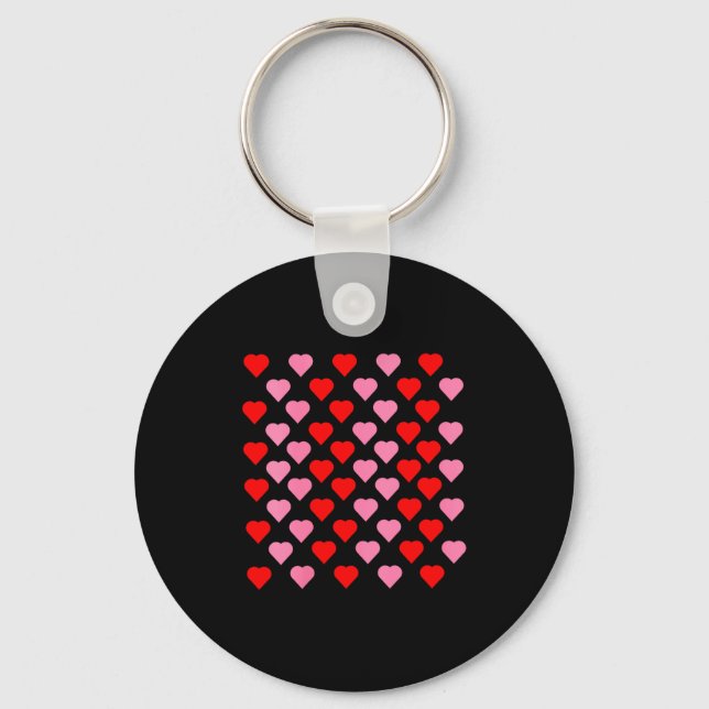 Women's Nk And Red Hearts Lovers Funny Valentine’s Keychain (Front)