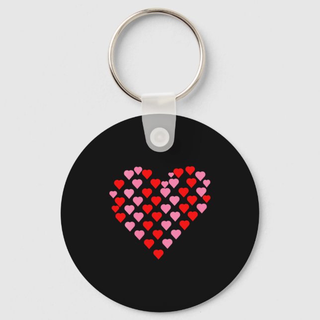 Women's Nk And Red Hearts Lovers Funny Valentine’s Keychain (Front)