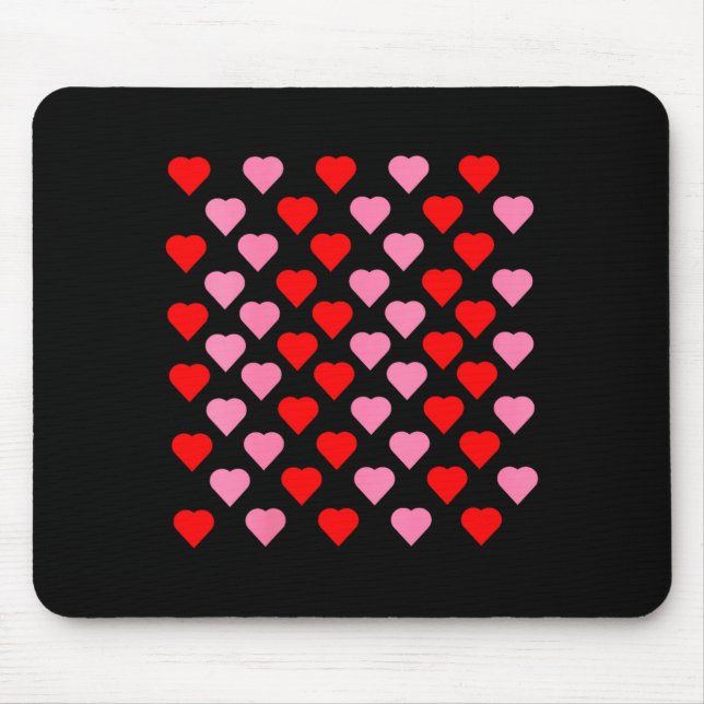 Women's Nk And Red Hearts Lovers Funny Valentine’s Mouse Pad (Front)