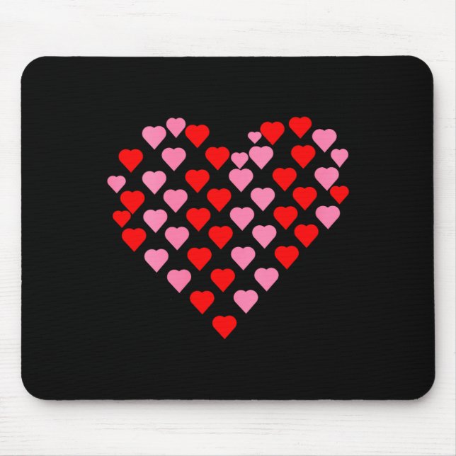 Women's Nk And Red Hearts Lovers Funny Valentine’s Mouse Pad (Front)