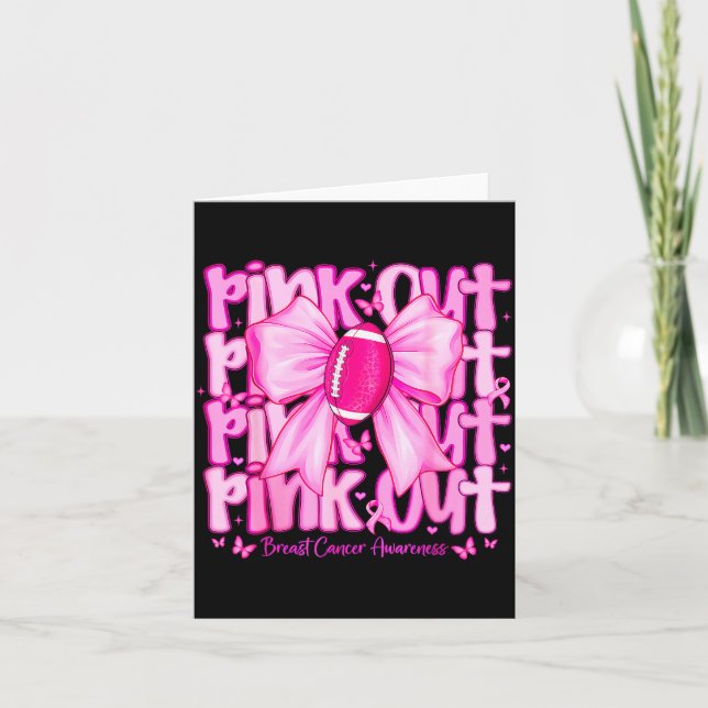 Womens Nk Out Football Tackle Breast Cancer Awaren Card (Front)