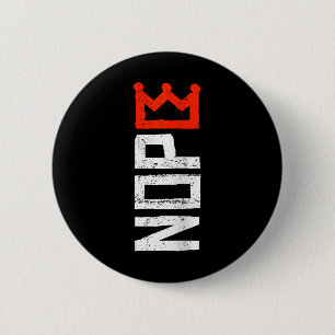 Womens No Kings Protest Sign Vertical Nope V-neck  2 Inch Round Button