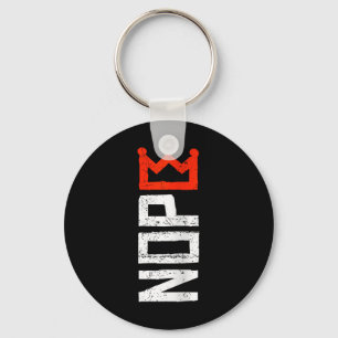 Womens No Kings Protest Sign Vertical Nope V-neck  Keychain