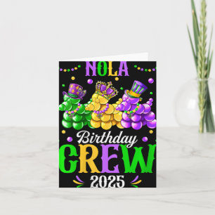 Womens Nola Birthday Crew 2025 New Orleans Mardi G Card