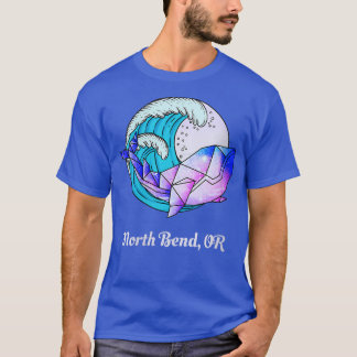 Womens North Bend OR Japanese Paint Geometric Orca T-Shirt