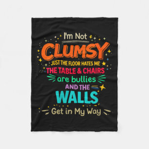 Womens Not Clumsy Quote Humour Sarcastic Funny Fleece Blanket