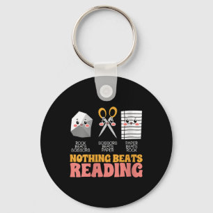 Womens Nothing Beats Reading Book Librarian Across Keychain
