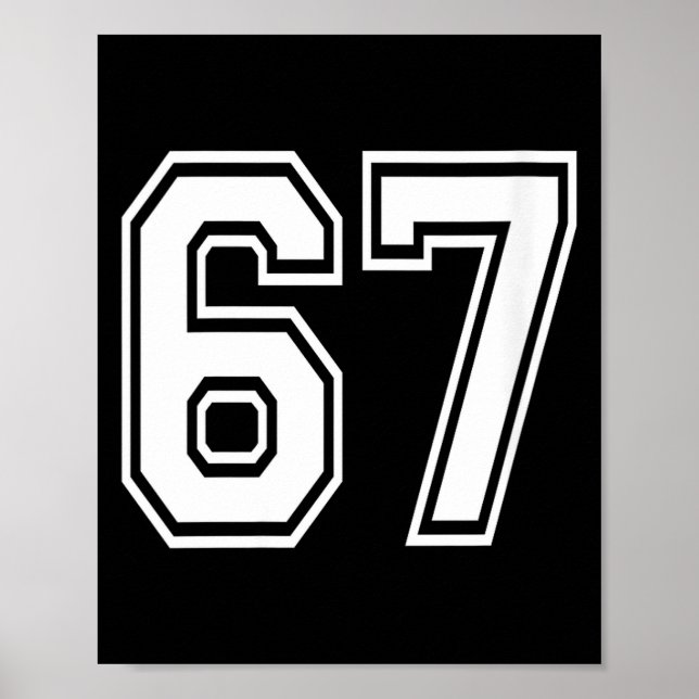 Womens Number 67 Numbered Uniform Srts Jersey Team Poster (Front)