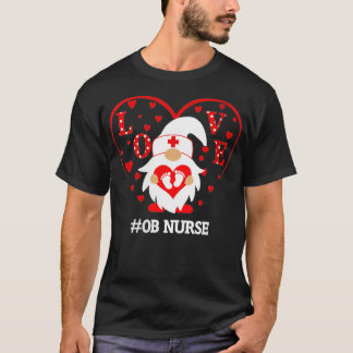 Womens OB Valentines Day Nurse Gnome Family Group T-Shirt