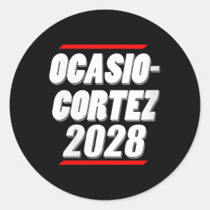 Womens Ocasio-cortez 2028 - Aoc For President! V-n Classic Round Sticker