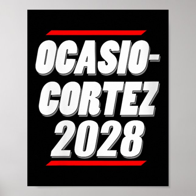 Womens Ocasio-cortez 2028 - Aoc For President! V-n Poster (Front)