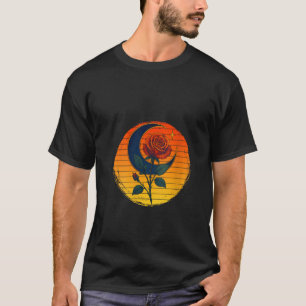 Womens Occult Crescent Moon Rose Goth Occultism Wi T-Shirt