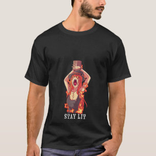 Womens Occult Stay Lit Satan Devil Hell Unholy Ant T-Shirt