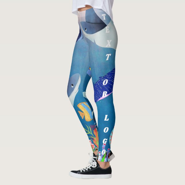 Women's Ocean Manta Tropical Underwater Stingray Leggings (Left)