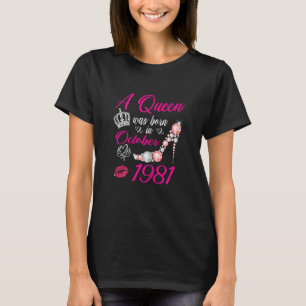 Womens October Girls 1981 for Women 41st Birthday T-Shirt