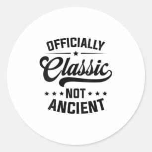 Womens Officially Clic, Not Ancient V-neck  Classic Round Sticker